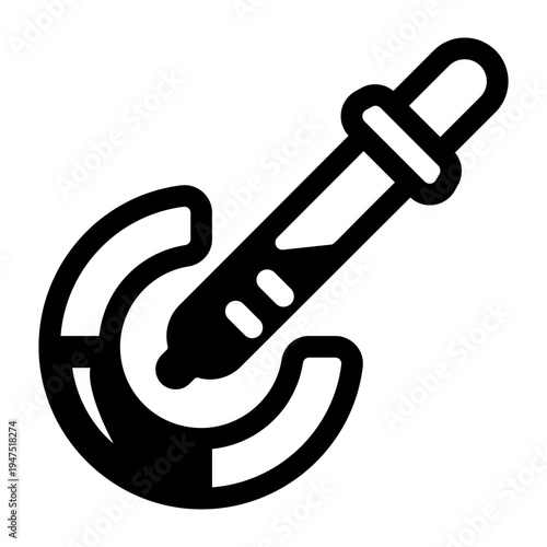 Solid style icon depicting a color picker