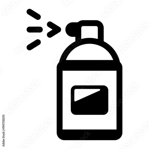 A solid style icon depicting a spray paint