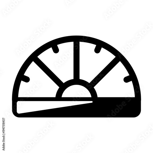 Glyph icon showing a protractor