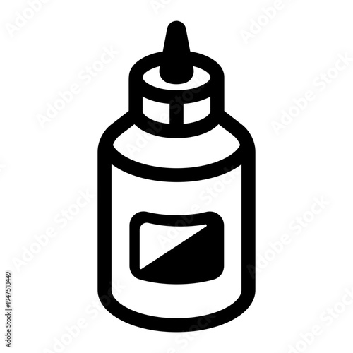 A solid style icon of a glue bottle