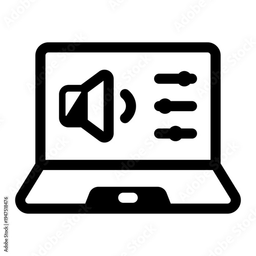 Glyph icon representing a sound adjustment