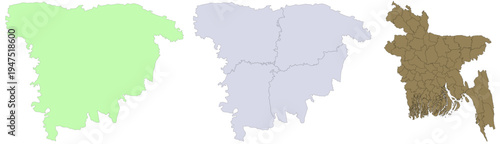 Sylhet Division Map of Bangladesh, District Map of Sylhet Division of Bangladesh