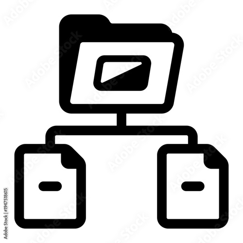 Filled style icon showing a data classification chart