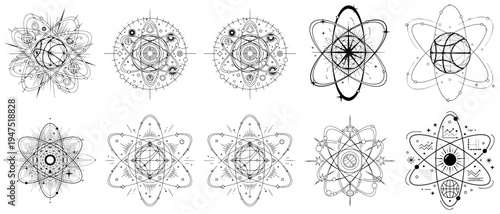Esoteric Alchemy Science Symbols Set