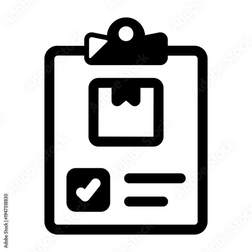 A filled style icon showing inventory list