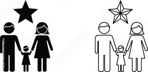 Family love star symbol Vector