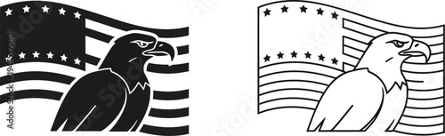 Eagle flags patriotic symbols Vector