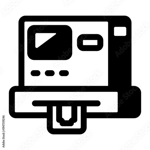 A filled style icon showing withdraw money