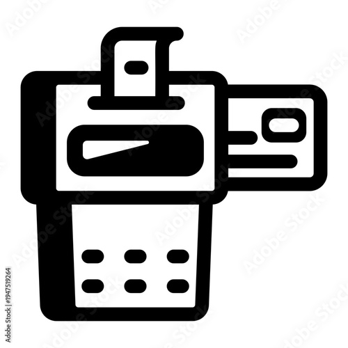 A glyph icon of pos machine
