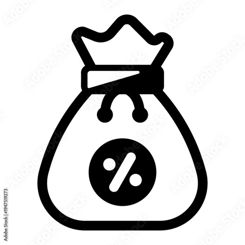 A solid style icon depicting interest rate