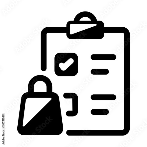 Filled style icon showing shopping wishlist