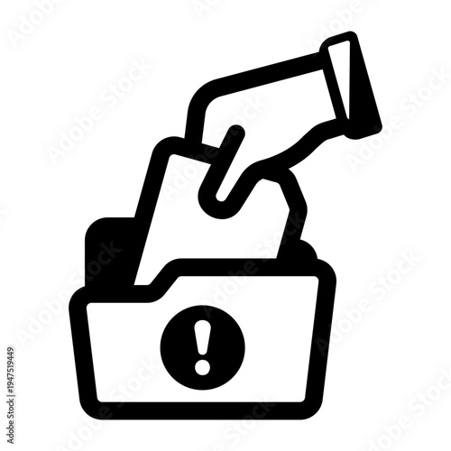 A solid style icon of phishing alert