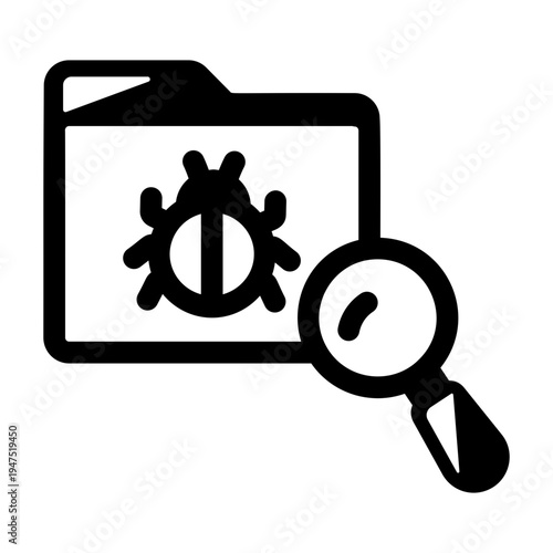 Filled style icon showing malware scan