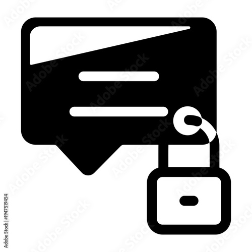 A solid style icon of encrypted chat