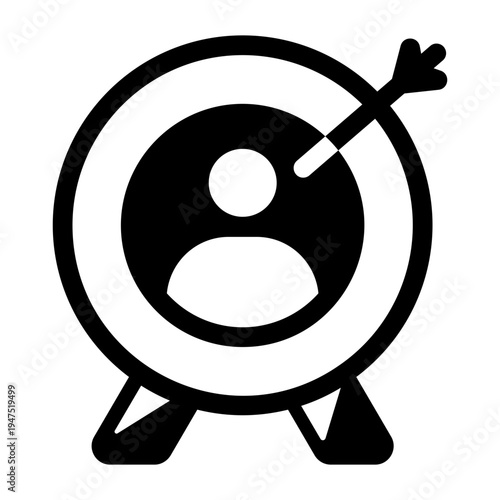 A solid style icon of a target audience