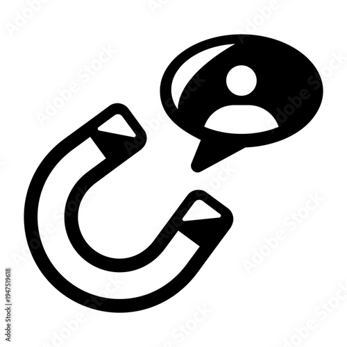 Glyph icon depicting an engagement rate