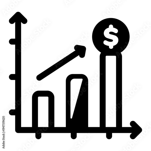 A solid style icon of marketing roi