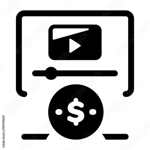 Glyph icon depicting monetization strategy
