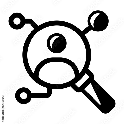 Glyph icon depicting customer search