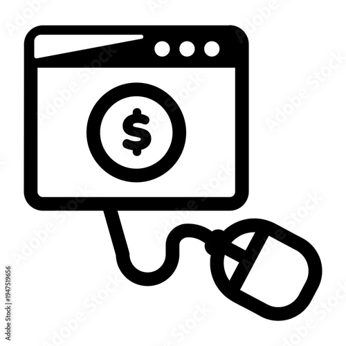 Glyph icon depicting ppc campaign