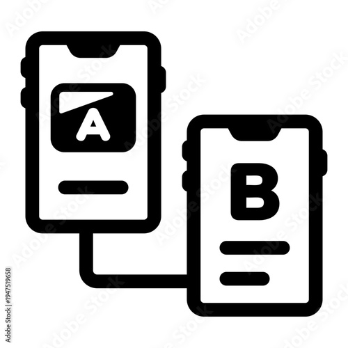 Filled style icon showing ab testing