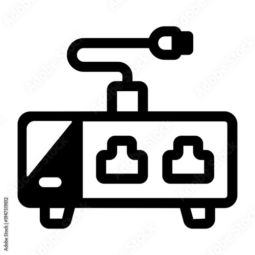 Filled style icon showing a network switch