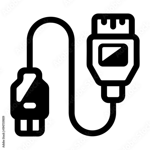 Glyph icon depicting a console cable