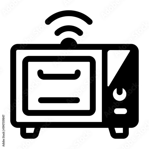 Glyph icon depicting a smart oven