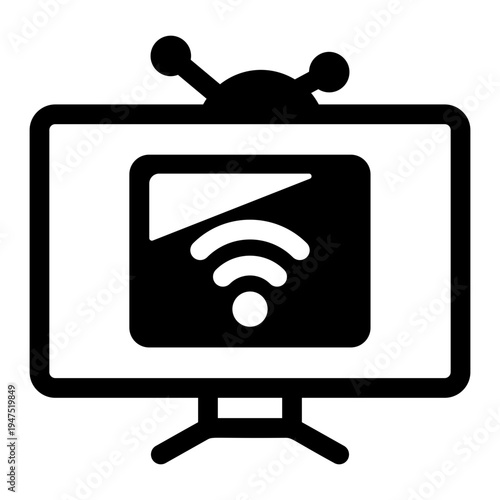 Glyph icon depicting a smart tv