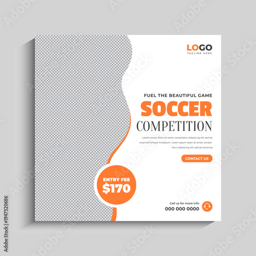 Soccer Tournament Social Media Post Banner Template