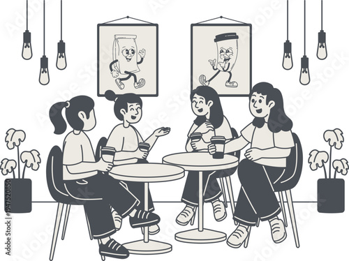 Suasana kedai kopi nyaman dengan obrolan hangat