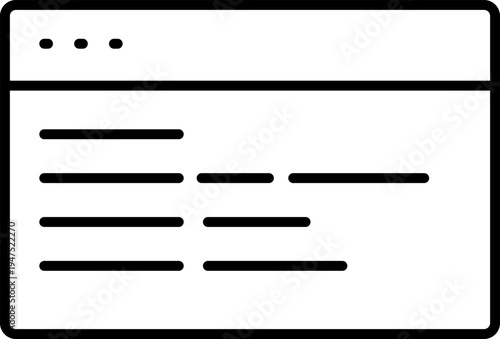 Web Browser Window and UI Interface Line Art Icon