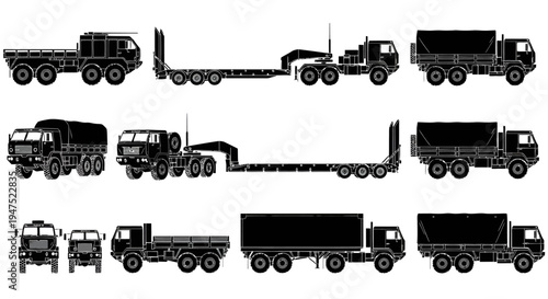 Military Logistics Heavy Cargo Truck Illustration