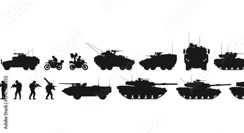 Modern Military Ground Forces Illustration Collection