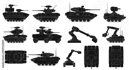 Unmanned Ground Vehicle Military Robot Illustration