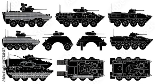 Wheeled Armored Personnel Carrier Illustration