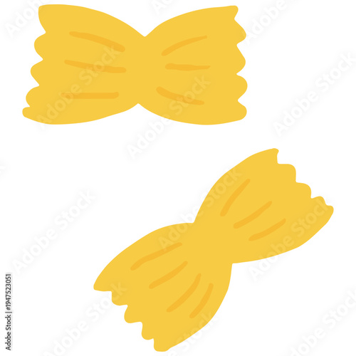 farfalle pasta italian cuisine illustration for cookbook or restaurant menu