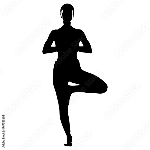A woman in a yoga pose on a white background isolated on transparent background, Vector