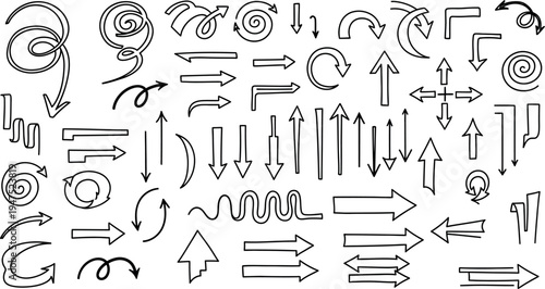 Collection of various arrows and pointers in different styles and directions for design and illustration purposes