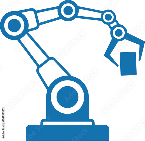 A robotic arm picking up a block