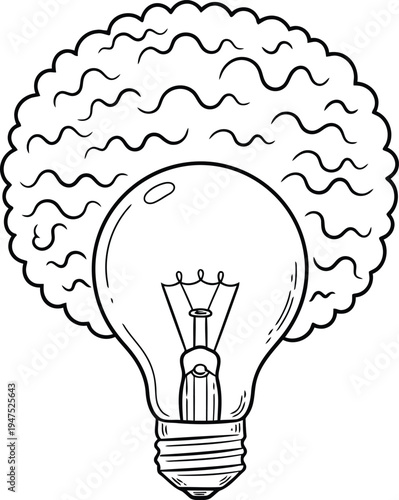 A light bulb with a brain for a thought bubble