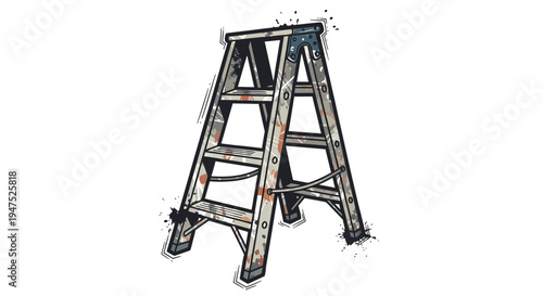 A-frame ladder illustration