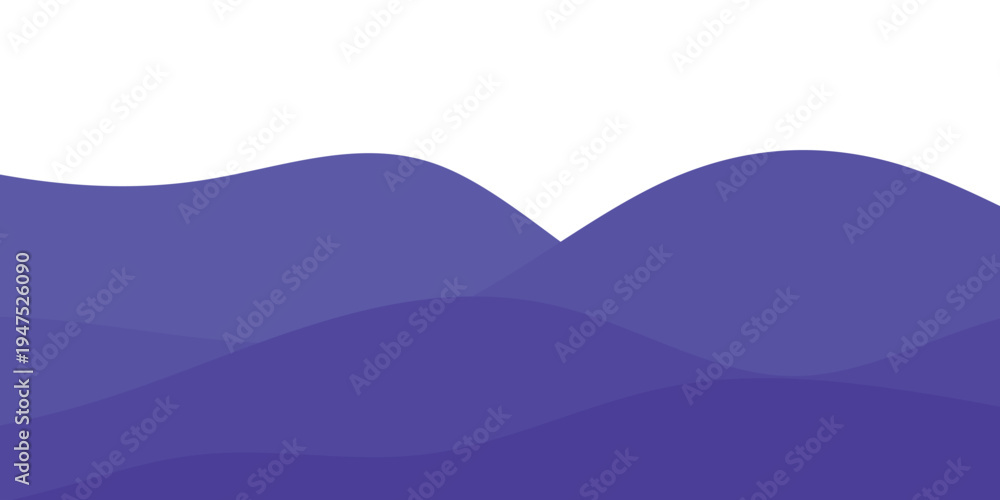 Fototapeta premium Abstract background with layered deep blue and violet fluid waves on white eps10