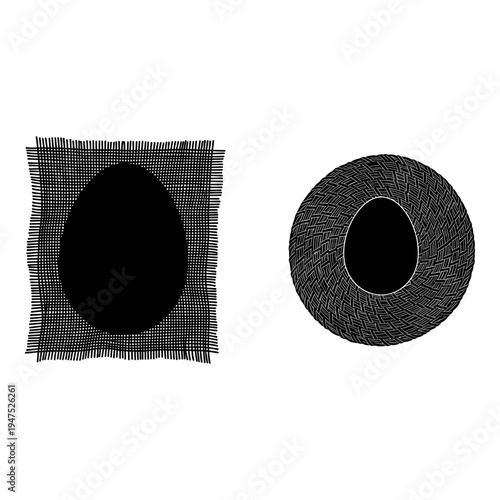 Abstract woven patterns featuring a central void with differing structural complexities Vector, illustration