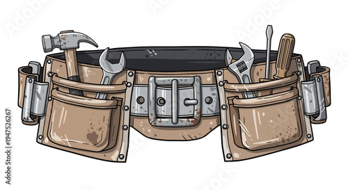 Tool Belt with Assorted Tools