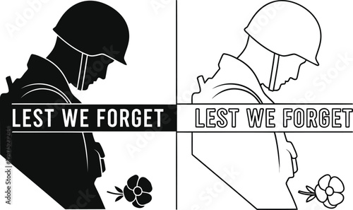 American flags waving side by side in front of archways Vector