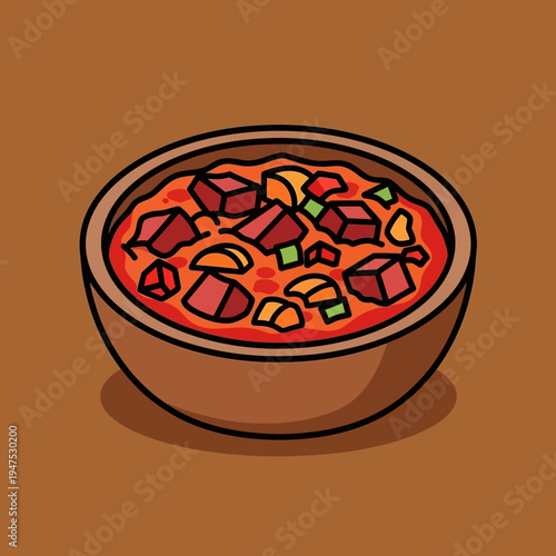 A bowl of vegetable stew with chunks.