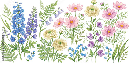 Charming Watercolor Safari Animals Pattern Featuring Giraffes and Elephants in Gentle Tones