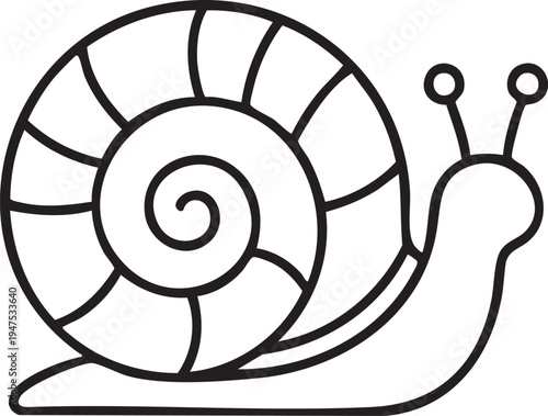 Minimalist Snail Shell Icon Vector