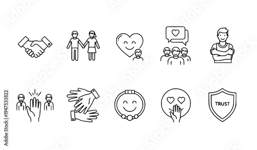 Empathy and Friendship Icon Set Vector for Communication and Teamwork